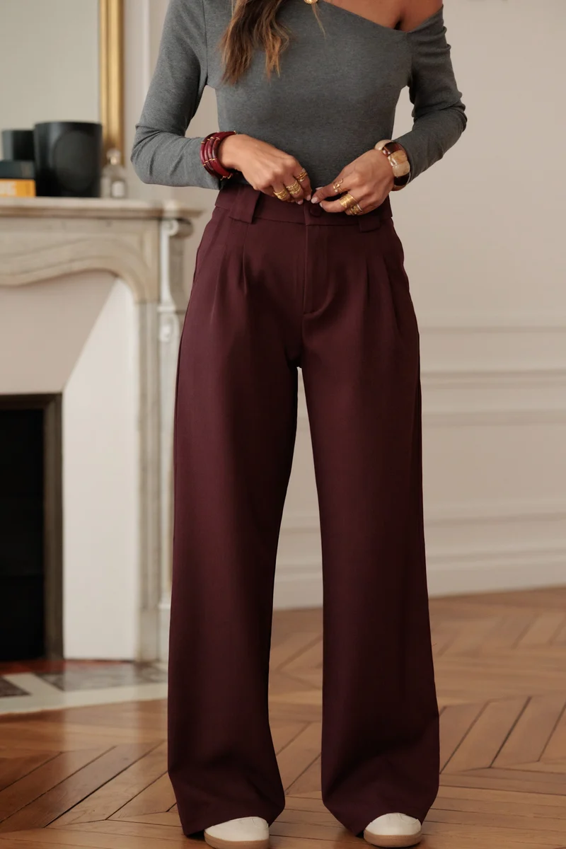 Pantalon Eddie bordeaux
