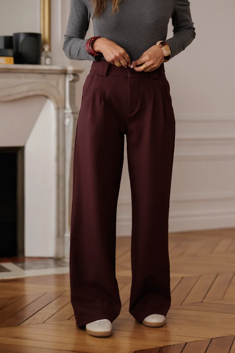 Pantalon Eddie bordeaux