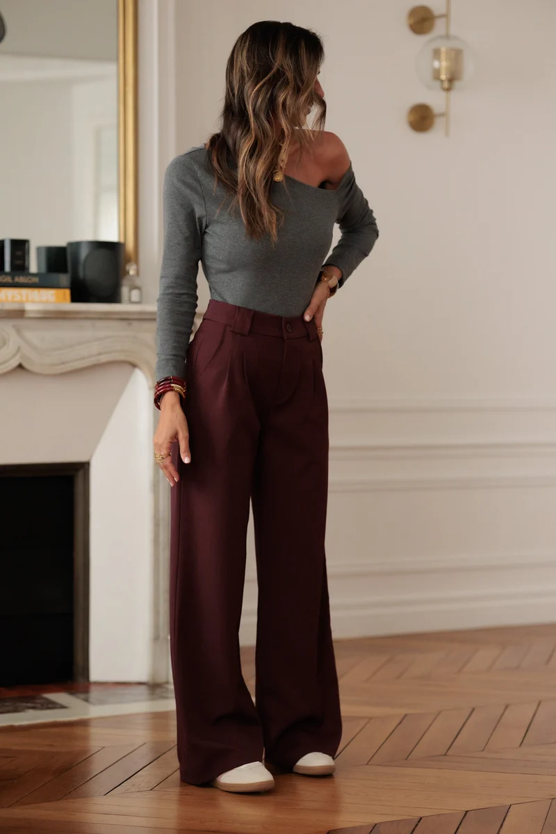 Pantalon Eddie bordeaux