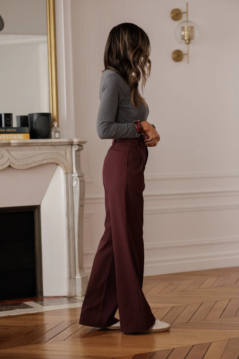 Pantalon Eddie bordeaux