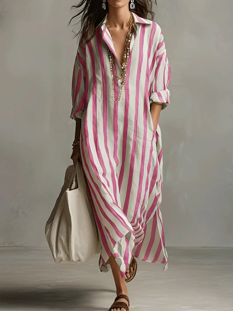 Charlotte - Robe Évasée à Rayures