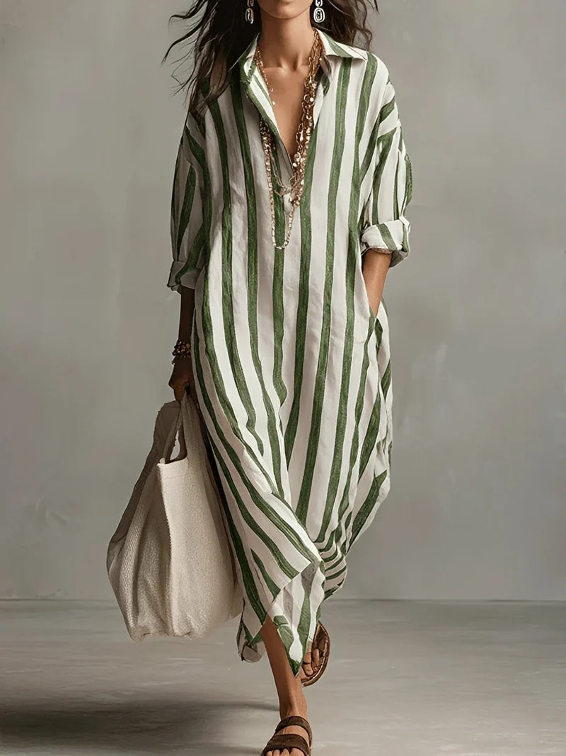 Charlotte - Robe Évasée à Rayures