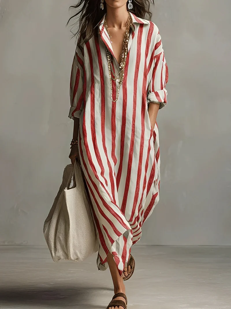 Charlotte - Robe Évasée à Rayures