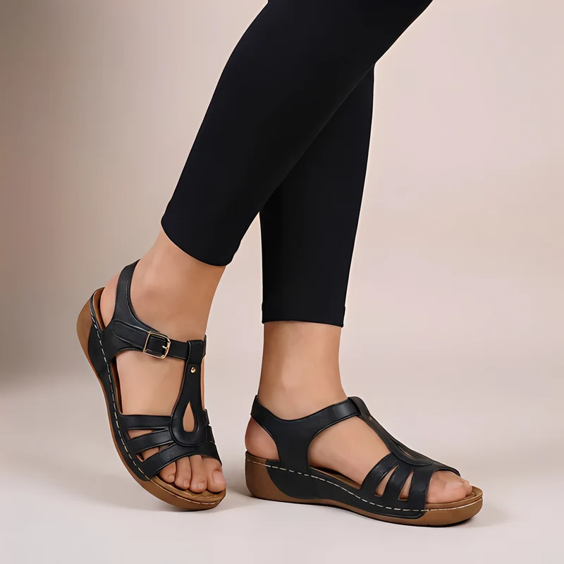 Larvien - Sandales stylées à bride en T pour femmes