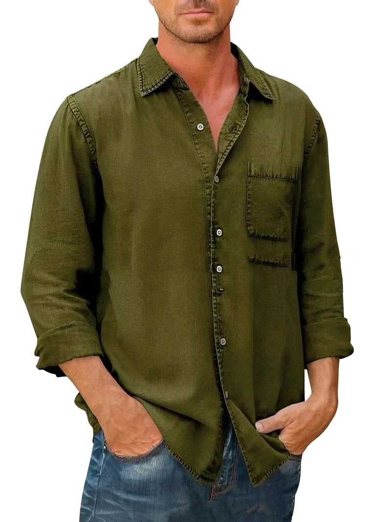 Alfie - Chemise délavée à manches longues