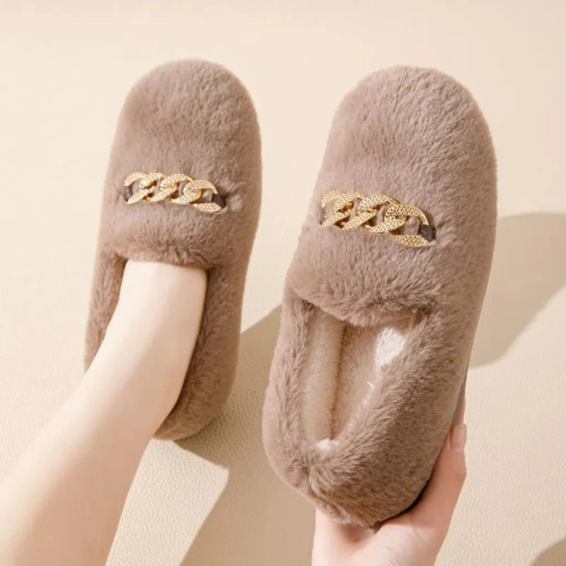 Elora – Chaussons plats à bout rond avec boucle décorative