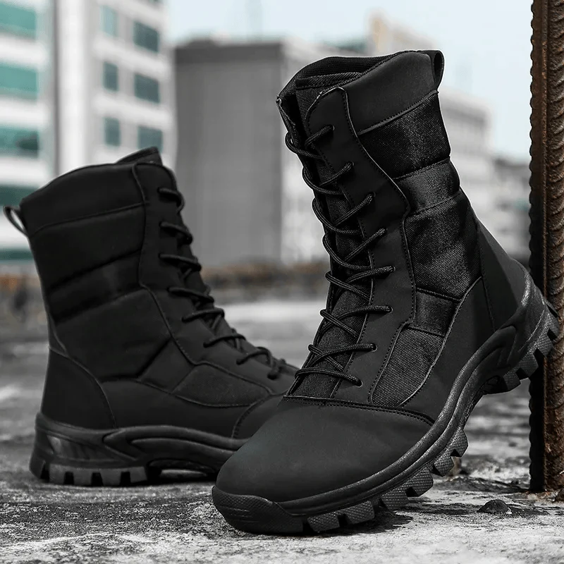 Bottines à lacets à bout rond et semelle antidérapante