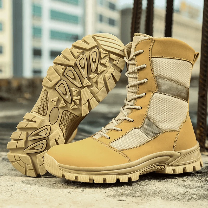 Bottines à lacets à bout rond et semelle antidérapante