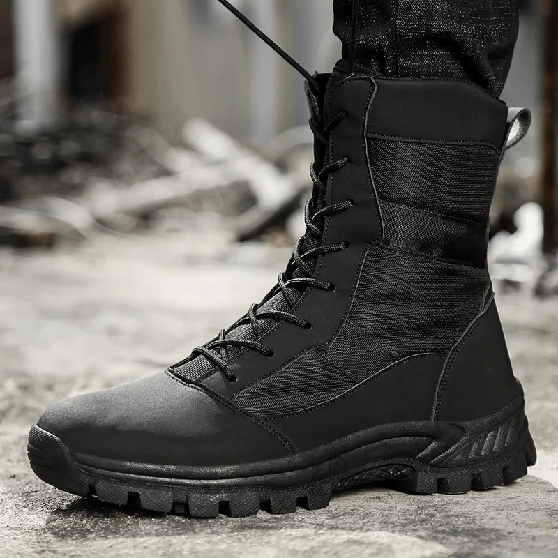 Bottines à lacets à bout rond et semelle antidérapante