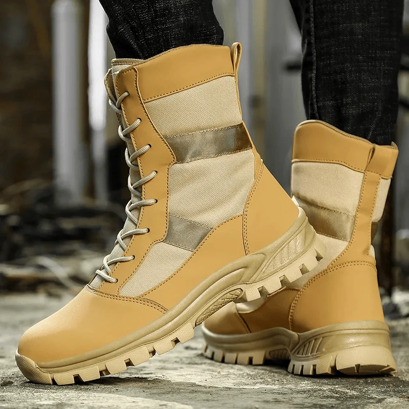 Bottines à lacets à bout rond et semelle antidérapante