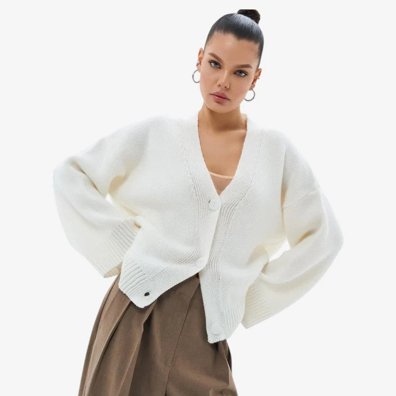 Aylin – Gilet à manches longues boutonné et col en V