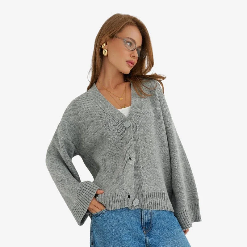 Aylin – Gilet à manches longues boutonné et col en V