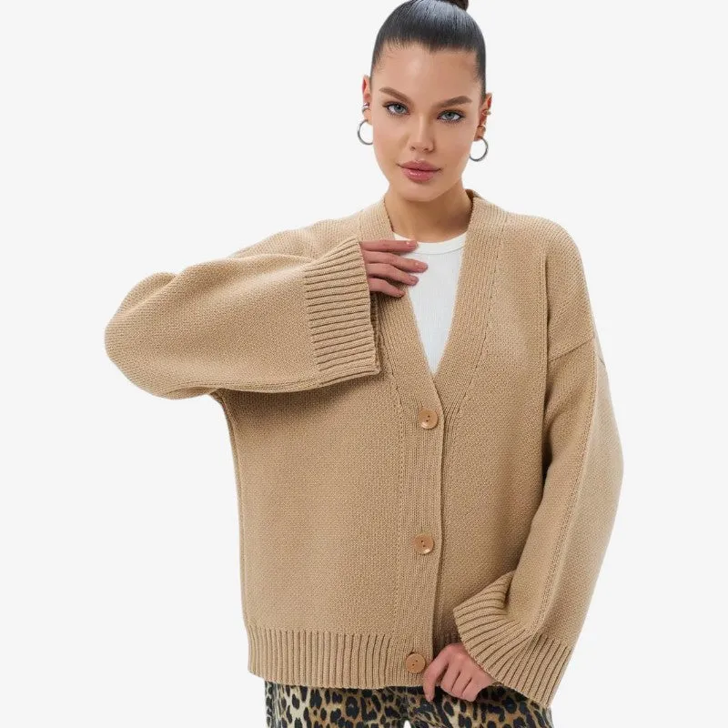 Aylin – Gilet à manches longues boutonné et col en V