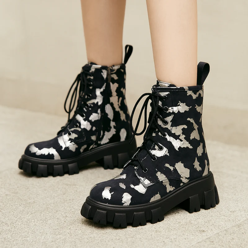 Bottes militaires à lacets avec fermeture éclair latérale