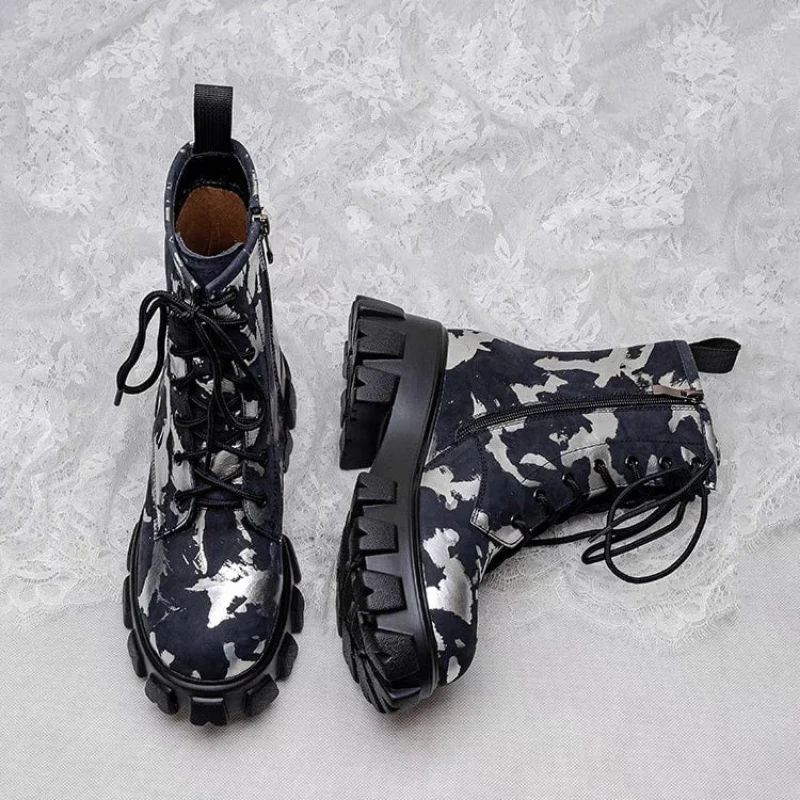 Bottes militaires à lacets avec fermeture éclair latérale