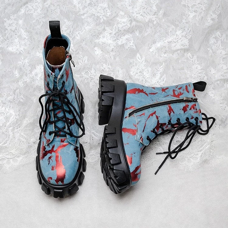 Bottes militaires à lacets avec fermeture éclair latérale