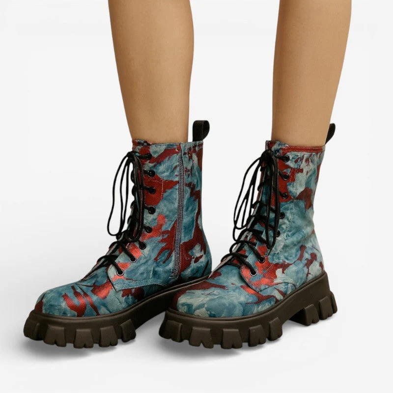 Bottes militaires à lacets avec fermeture éclair latérale