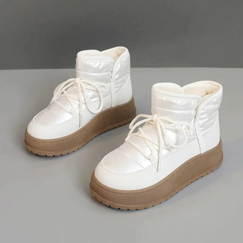 Harriet – Bottes d'hiver matelassées à lacets avec semelle épaisse