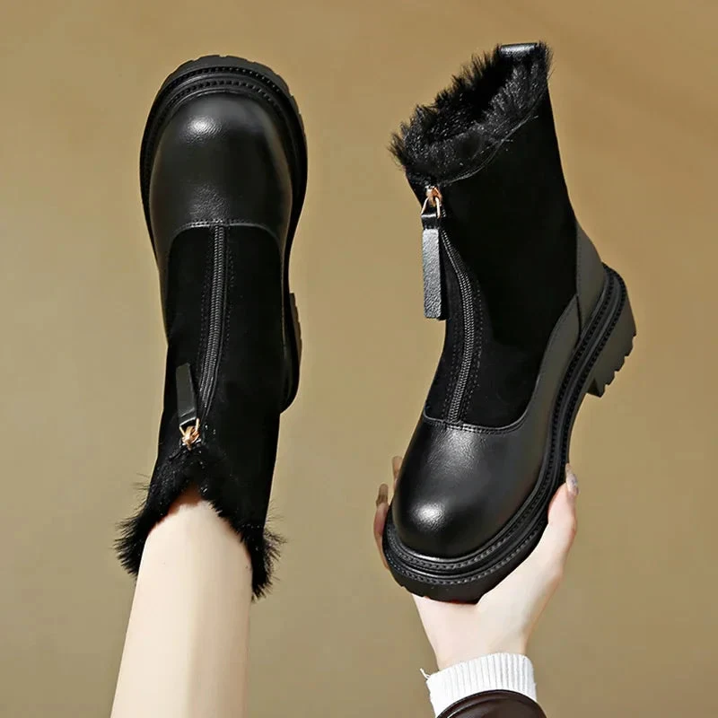 Lillian – Bottines à fermeture éclair sur le devant avec semelle antidérapante