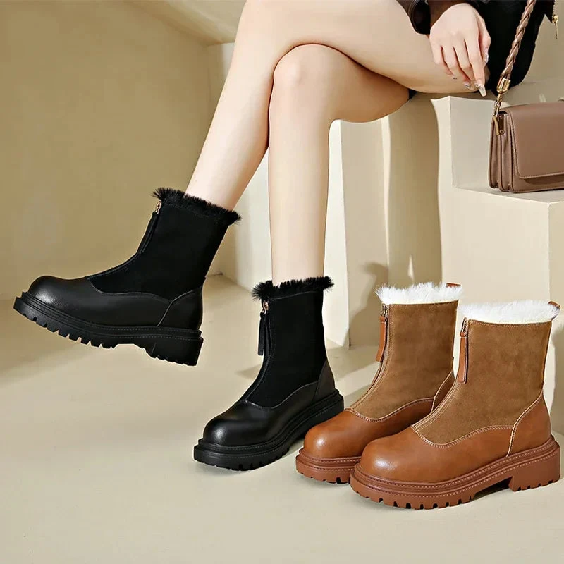 Lillian – Bottines à fermeture éclair sur le devant avec semelle antidérapante