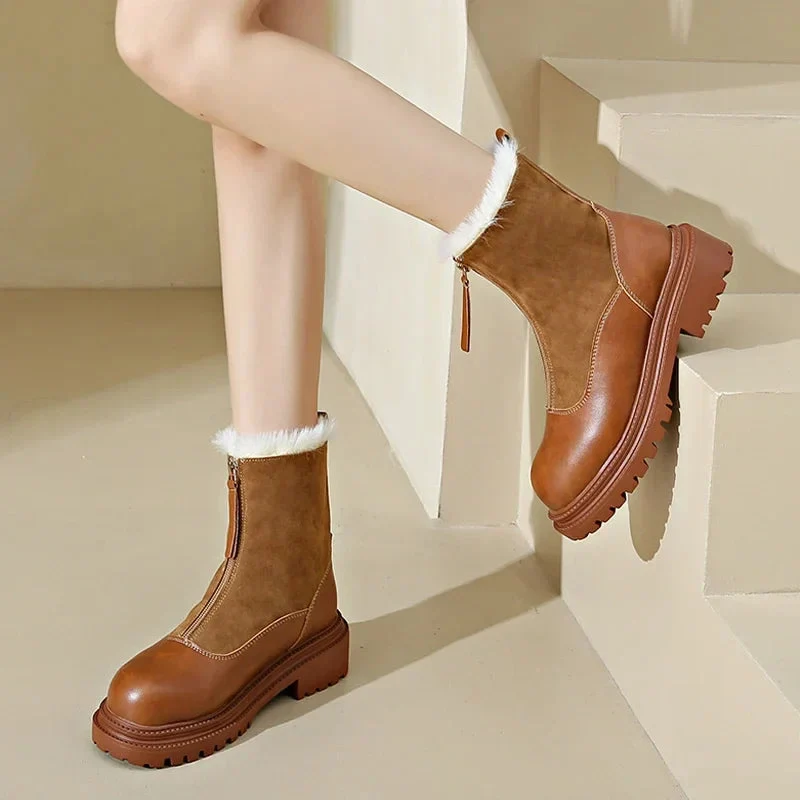 Lillian – Bottines à fermeture éclair sur le devant avec semelle antidérapante