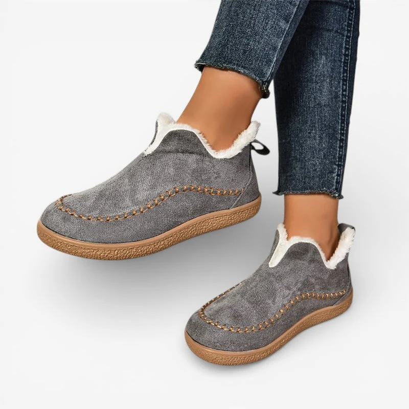 Beatrice – Bottines doublées à semelle plate | Bout arrondi
