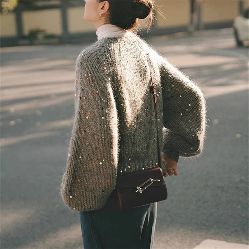 Catherine – Gilet ample à manches longues et boutons