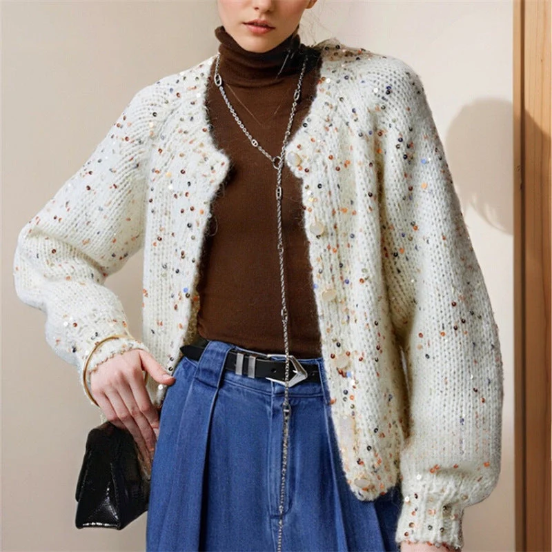 Catherine – Gilet ample à manches longues et boutons