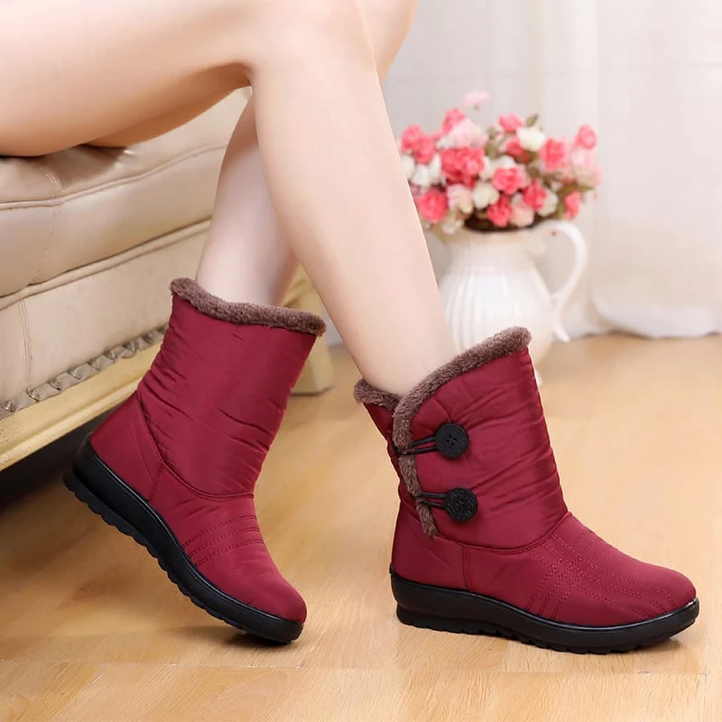 Madeline – Bottines à doublure peluche et boutons latéraux