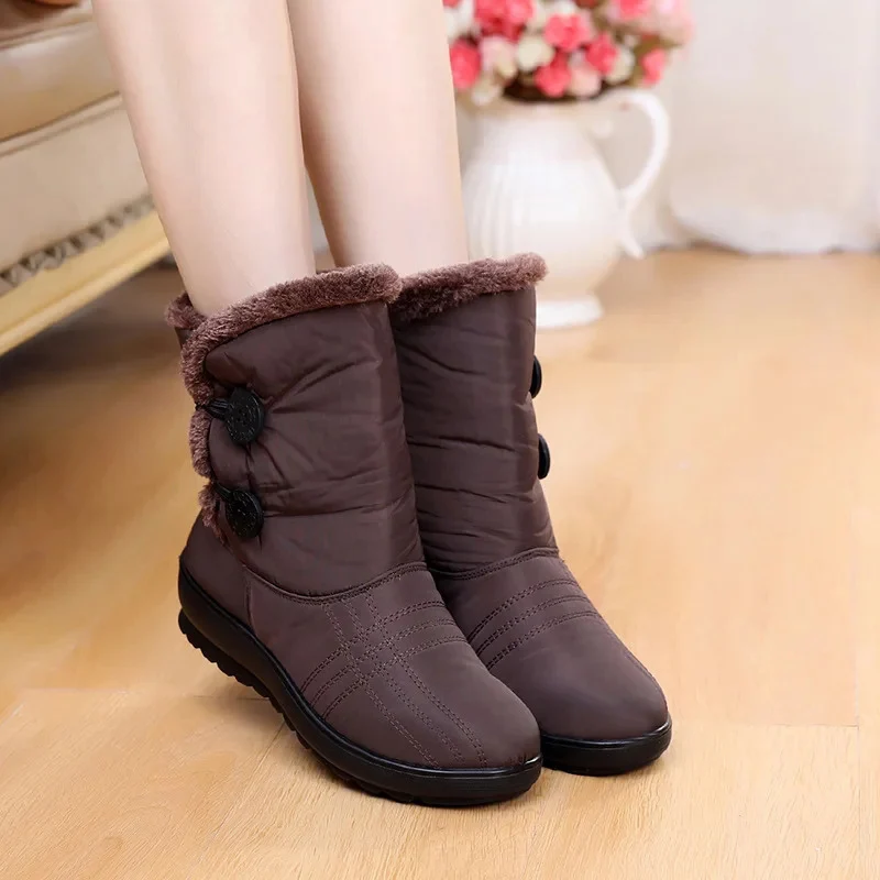 Madeline – Bottines à doublure peluche et boutons latéraux