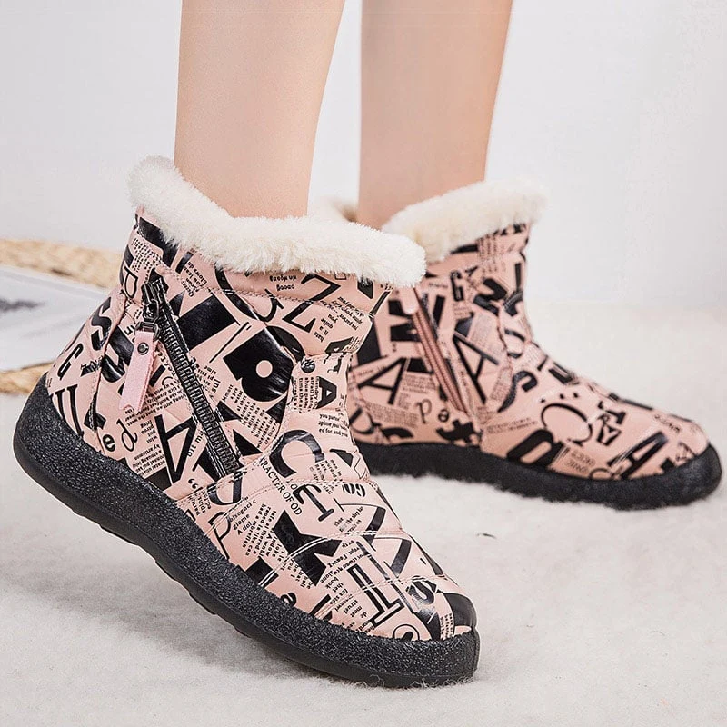 Kaia – Chaussures à bout rond avec fermeture éclair latérale et semelle antidérapante imprimée