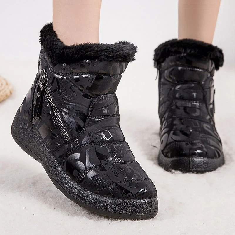 Kaia – Chaussures à bout rond avec fermeture éclair latérale et semelle antidérapante imprimée