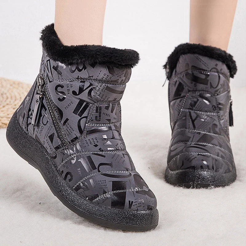Kaia – Chaussures à bout rond avec fermeture éclair latérale et semelle antidérapante imprimée