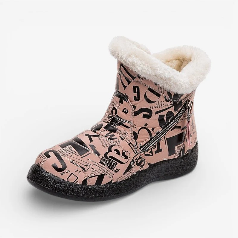 Kaia – Chaussures à bout rond avec fermeture éclair latérale et semelle antidérapante imprimée