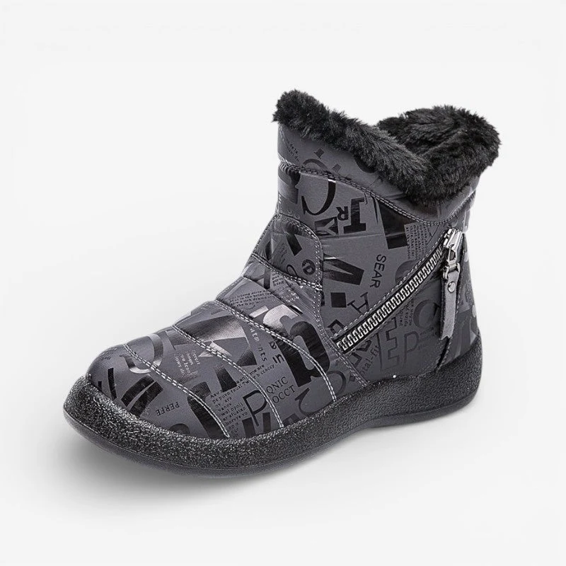Kaia – Chaussures à bout rond avec fermeture éclair latérale et semelle antidérapante imprimée