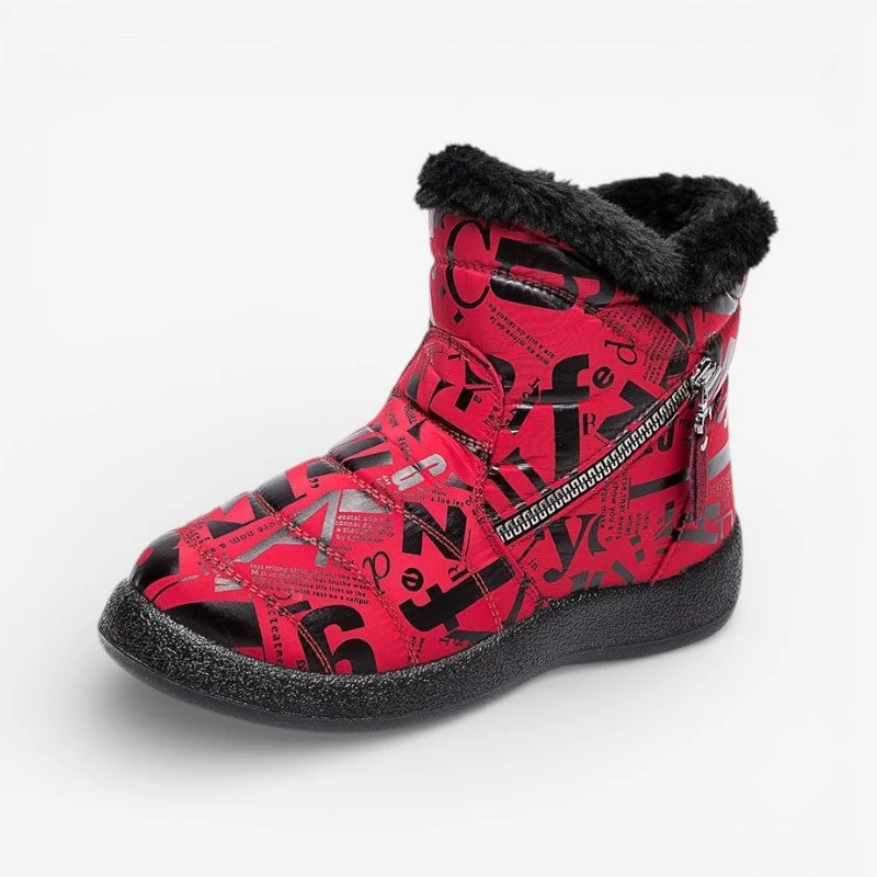 Kaia – Chaussures à bout rond avec fermeture éclair latérale et semelle antidérapante imprimée