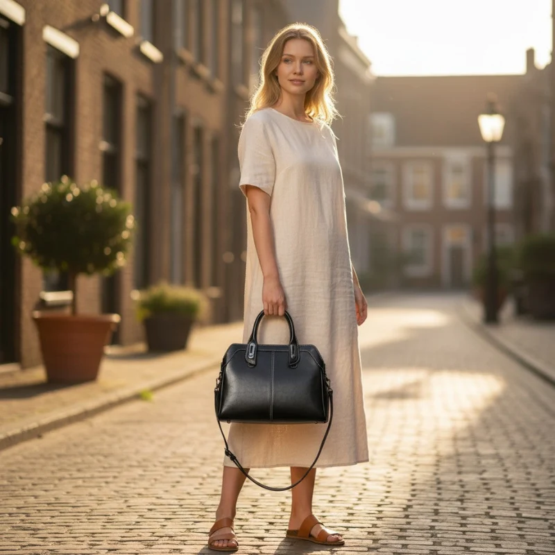 Lyra – Sac à main zippé avec bandoulière ajustable | Design structuré