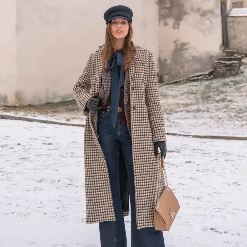 Kimberly – Manteau à manches longues avec col à revers et poches