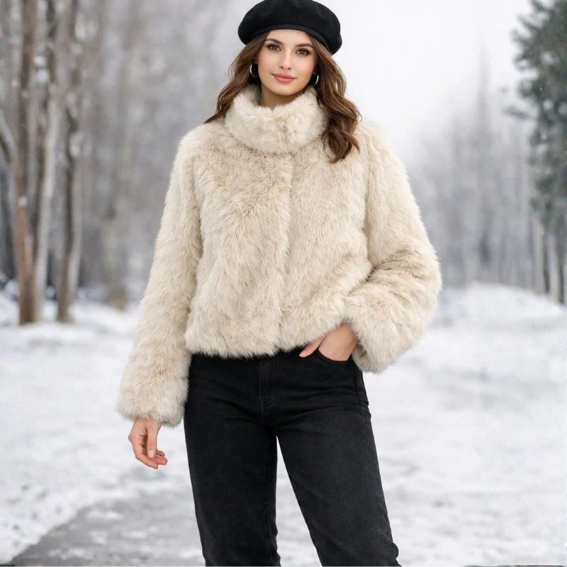 Nayla – Veste zippée à manches longues et col montant