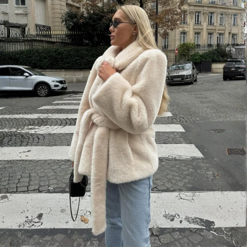 Arvina – Gilet ample à manches longues et col rabattu