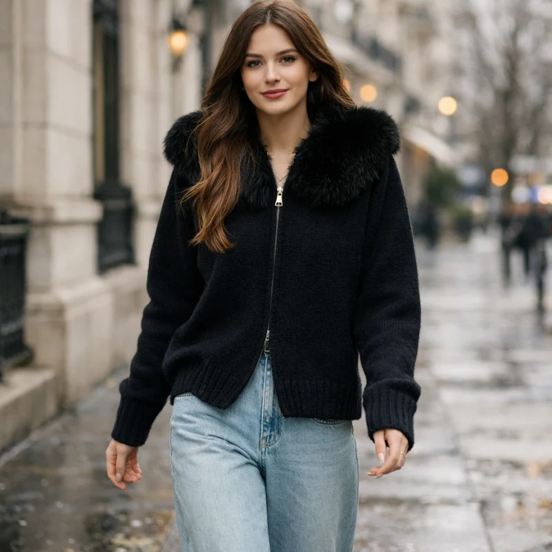 Elina – Veste à capuche zippée à manches longues
