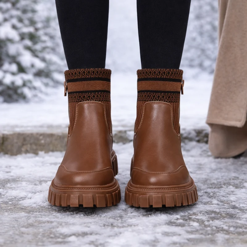 Lauren – Bottes à semelle épaisse et fermeture éclair latérale
