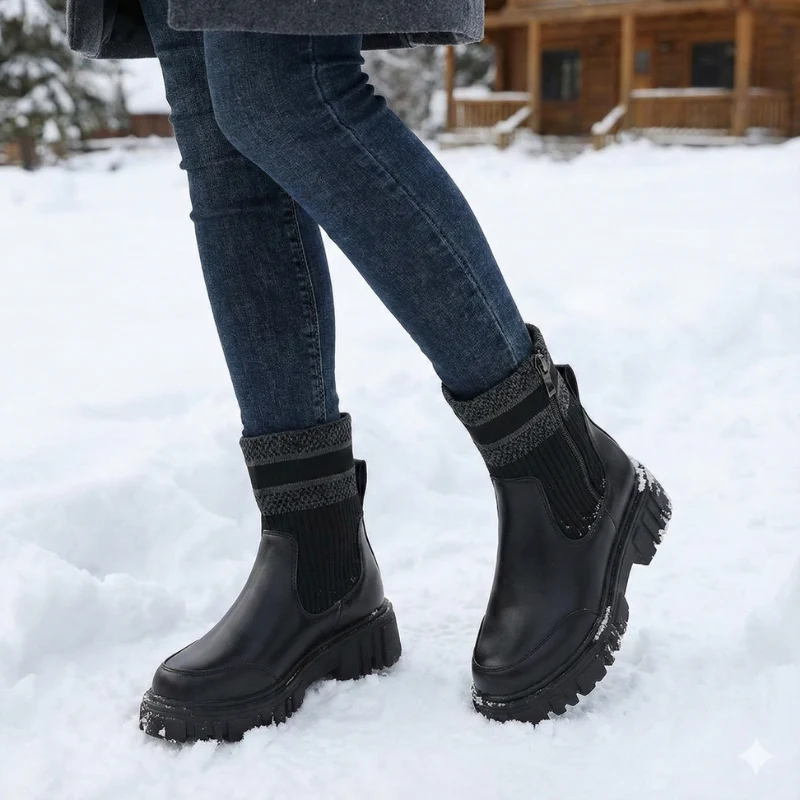Lauren – Bottes à semelle épaisse et fermeture éclair latérale