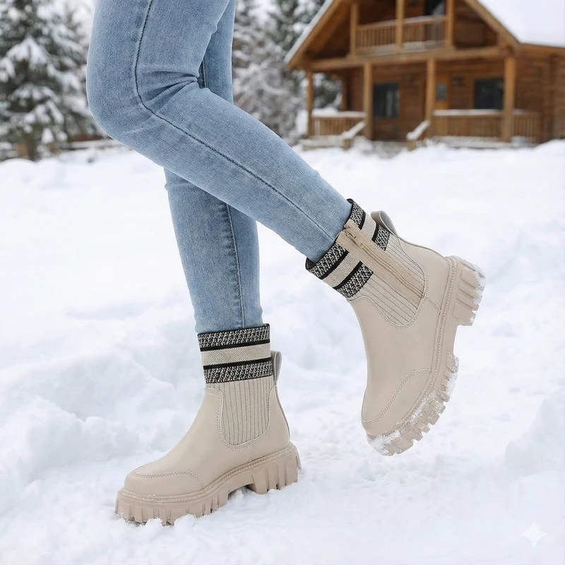 Lauren – Bottes à semelle épaisse et fermeture éclair latérale