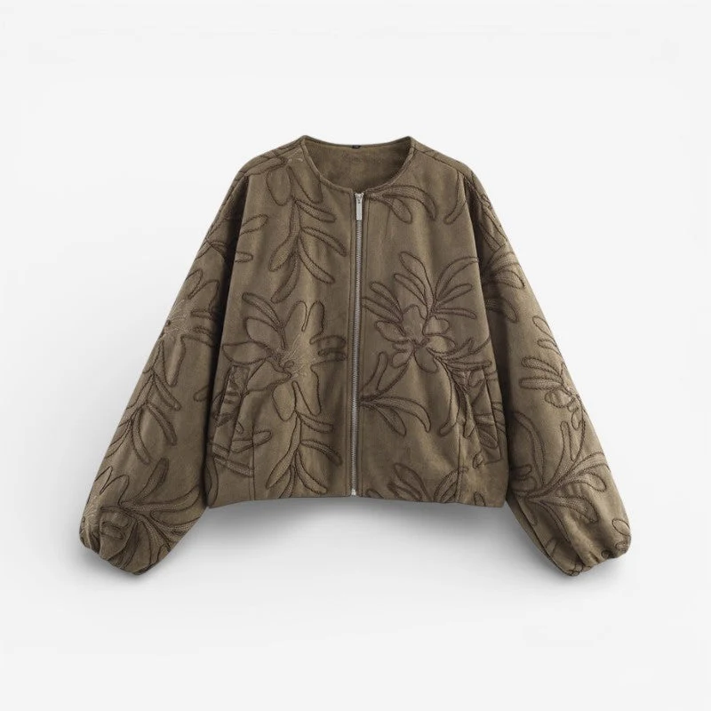 Amaya – Veste zippée à manches longues, col rond et poches