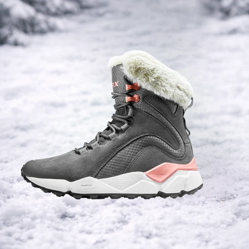 Amanda – Bottines à lacets avec semelle antidérapante et détails en fourrure