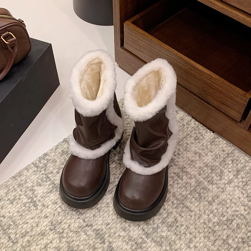 Inaya – Chaussures mi-mollet à bout rond avec semelle antidérapante