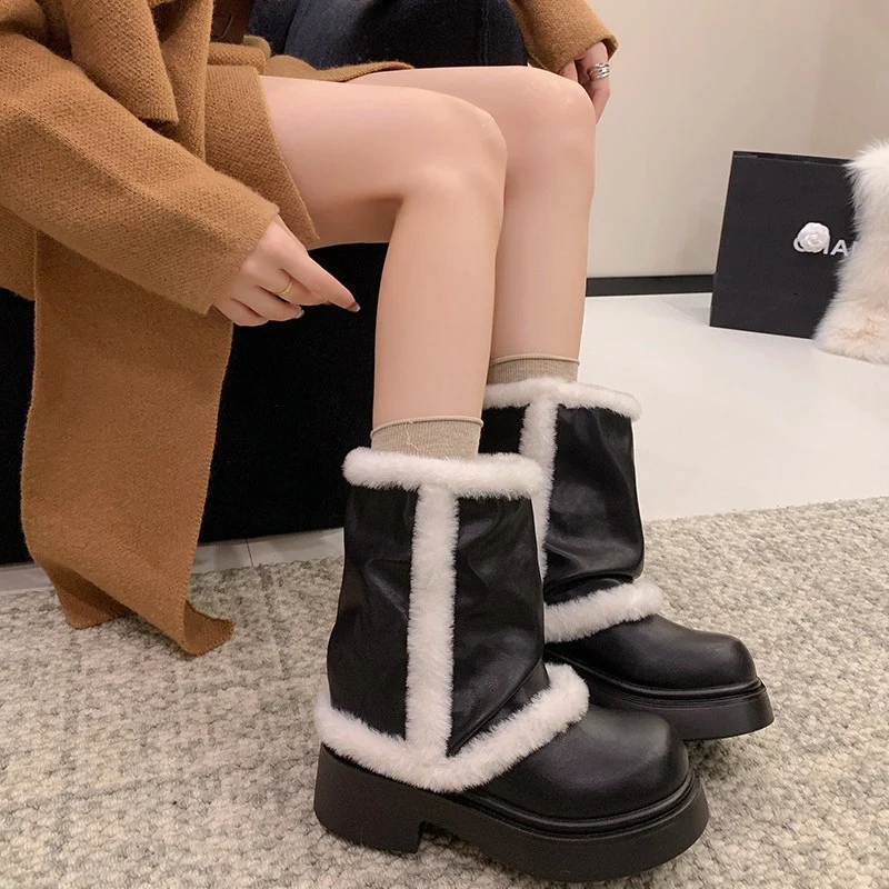 Inaya – Chaussures mi-mollet à bout rond avec semelle antidérapante