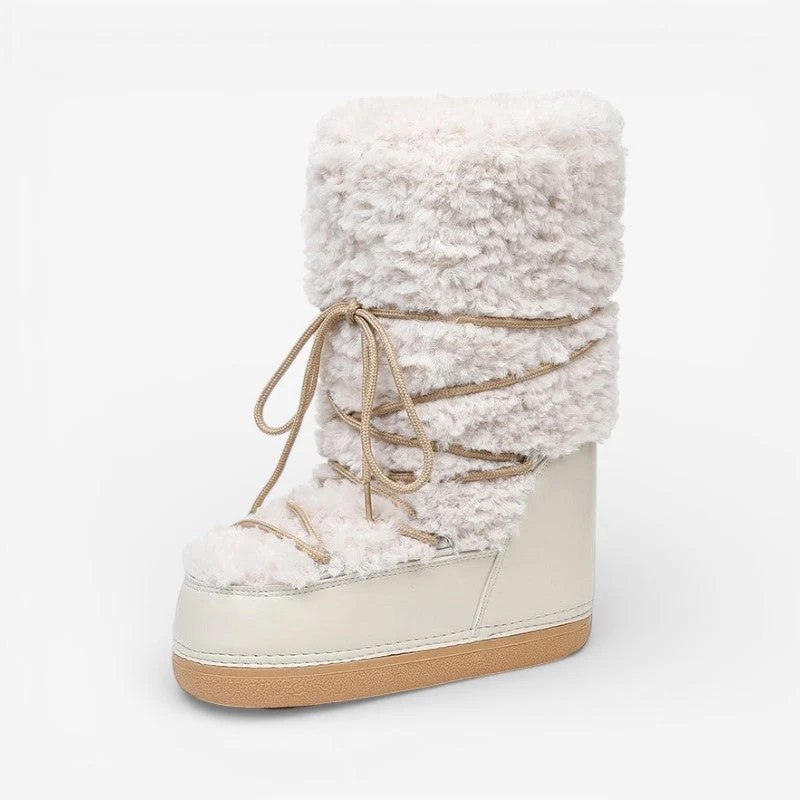 Bottes de neige mi-mollet Emily avec semelle épaisse et doublure douce