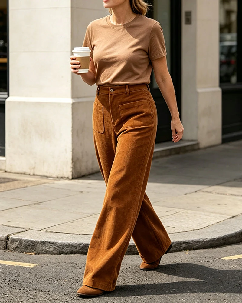 Pantalon Large Jambe Droit